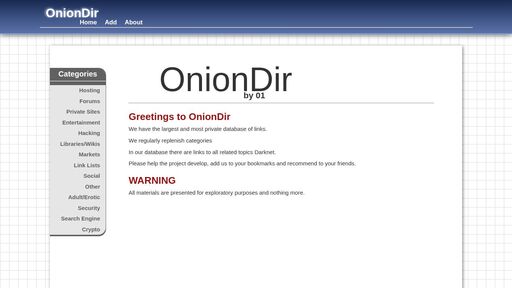 screenshot of OnionDir - Add - http://oniodtu6xudkiblcijrwwkduu2tdle3rav7nlszrjhrxpjtkg4brmgqd.onion/add.php