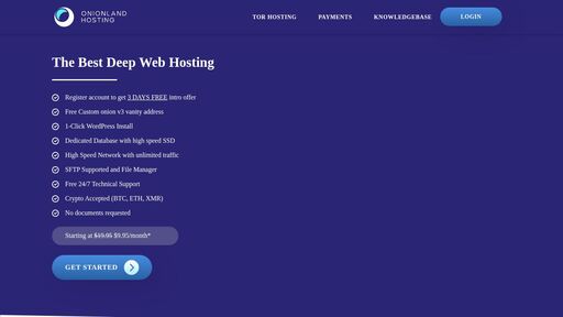 screenshot of Tor Web Hidden Hosting - OnionLand Hosting - http://dwebkjko4g3dg66vqdd3afhgwy2gbnwm7u7ealx7cwg5jrh33fjuc4id.onion/hosting