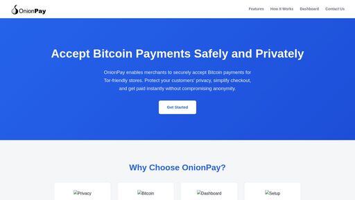 screenshot of OnionPay – Bitcoin Payment Solution for Tor-Friendly Stores - 33okvrsbwtia5lnx44wvuz6y67r6fa4tgn7n3smfybhbu2b25teok5ad.onion