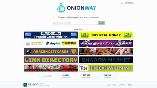 screenshot of About OnionWay - http://hedns46ce4rtckhx4v5yv5kgrk62gtkcpbibrxdx7ilzlu4rjaspa5ad.onion/about.php