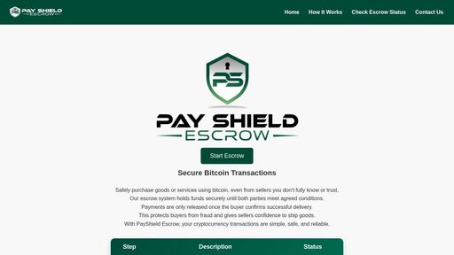 screenshot of Pay Shield Escrow - vdg2q4kkahdjmgusvybr43o5b5i72yadatvdqy3krdm2t5da3ljnwqad.onion