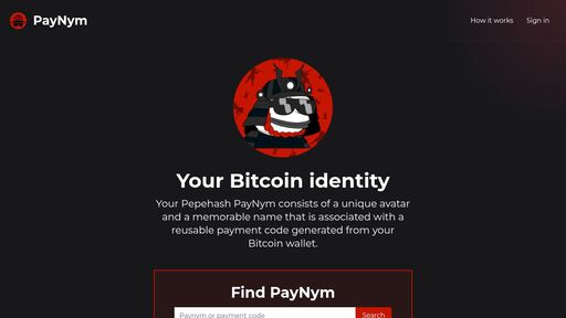 screenshot of How It Works - PayNym - http://paynym25chftmsywv4v2r67agbrr62lcxagsf4tymbzpeeucucy2ivad.onion/how-it-works