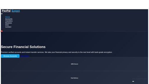 screenshot of PayPal Expert | Premium Financial Services - 5gmuuwkt52hfkqvzxqg4ajq2op2tcdqj2opsghpyxampvfi52muihoid.onion