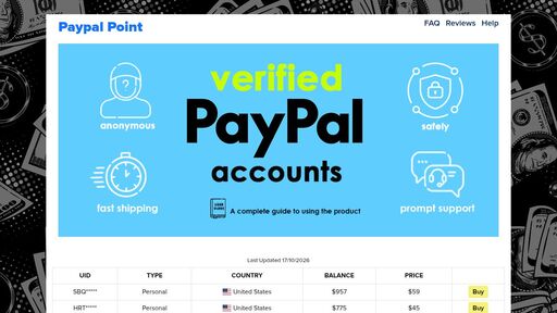 screenshot of Paypal Point - Buy verified Paypal accounts - http://3uumnuzudqkdb65uorqu23dng2qweuowpdf6icmhvdtwilxltf732cid.onion
