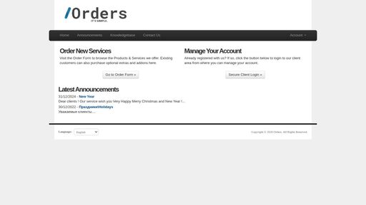 screenshot of Knowledgebase - Orders - http://orders44vz5yl7y6xajzxsdo2n6niaqu73ty4tx6ncwqnc752yzae4ad.onion/knowledgebase.php