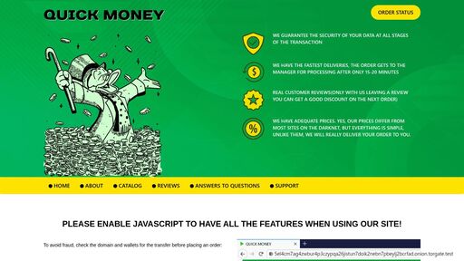 screenshot of QUICK MONEY - http://5el4cm7ag4zwbur4p3czypqa26jistun7doik2nebn7pbeylj2bcrfad.onion