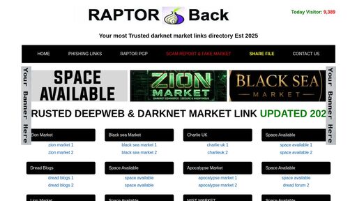 screenshot of Two Column Table with Links - http://raptord4nmtoce5ytfqa73fiesnsvylnxdougzsjwbhkw2miff2wlsyd.onion/Scammers.php