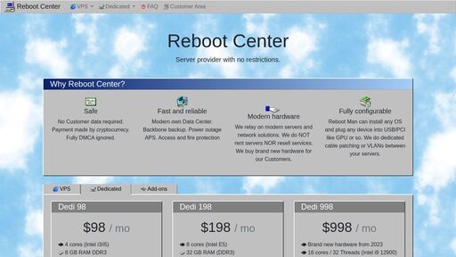 screenshot of Reboot Center - http://rebootvp2oud5lrezjhkwp6edsjbtkjyhlxk6zsfka32bqi6mrtkhlqd.onion