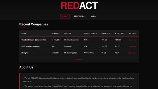 screenshot of REDACT - Home - neclc36yt4yaa5lv54kh4qbhvjcvuv6nnaurqowkellytpvj3afh4aid.onion