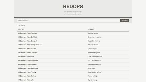 screenshot of REDOPS - 940 Hacking Services Database DDoS ATM Jackpotting Spyware Deep Web Ahmia Onion - 2ojdx3zsz7ghro4afkqur4pc7zmpotdfu3srngxeuhbkg3qa2t6bihyd.onion