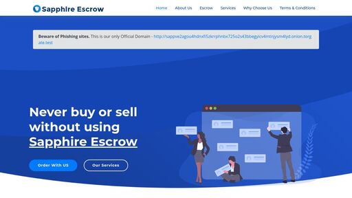 screenshot of Sapphire Escrow - Dark Web Escrow Service - http://sappve2agou4hdnxfi5zkrrphnbx725o2s43bbegyicv4mtnjysm4lyd.onion