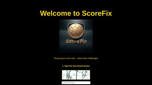 screenshot of ScoreFix - scorefixphvzmfk7omfhwgbe3hekwe2476dbuidvp22zwegmuuubnbqd.onion