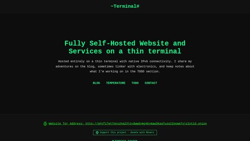screenshot of Self-Hosted Website, Blog and Monitoring - phtfi7et7qnszha23jzydwwdymg46ymaw3kaq7uzql2ggam7sjzlntid.onion