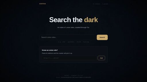 screenshot of Senter - Search the Tor network - http://llbu3yl7zu7fxfqalrttkcw4kumu2an4nlzwmbyk72qvwthirb7cnxyd.onion