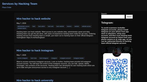 screenshot of Services by Hacking Team - csk74dkkrabcgamjehtyjinzysrae27pwl7g2xmigo2gv5rljixgxrid.onion