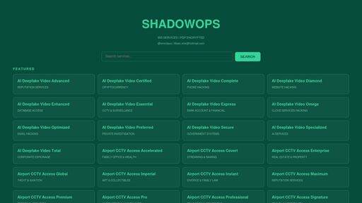 screenshot of SHADOWOPS - 900 Hacking Services Database DDoS ATM Jackpotting Spyware Deep Web Ahmia Onion - vmxflssdyzvchukk5vjnc3vdydwol7w5bydo7iwddg5mbqjd3he3goyd.onion