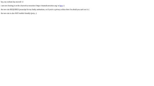 screenshot of sinatra! :3 - xuflspp6gvk3uhzkk2oyzgdodftg7wez45w7fwewbgpgua57722ihlyd.onion