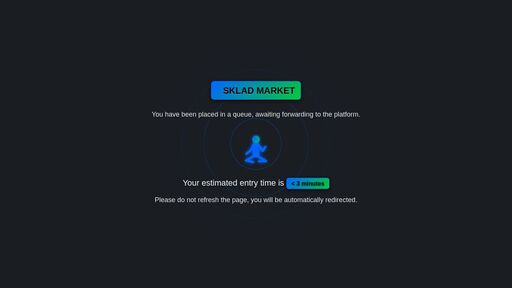 screenshot of SKLAD MARKET Access Queue - http://skladmaywxgwofsnrladfuegox423dg3svis6rvfchygovuxkfomleyd.onion