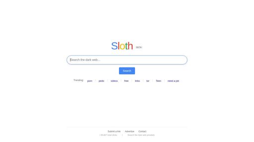 screenshot of Sloth - The Dark Web Search Engine - darkobds5j7xpsncsexzwhzaotyc4sshuiby3wtxslq5jy2mhrulnzad.onion