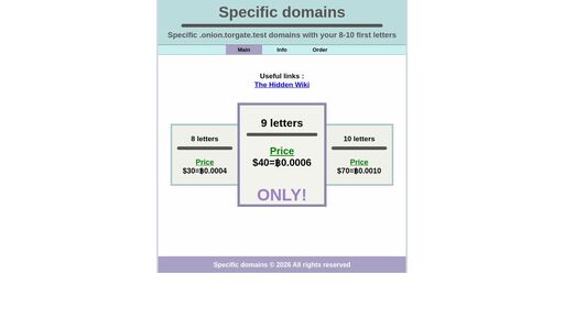 screenshot of Specific domains | Main - v3domains4cs2i3spmtiwswguza44ryylgo4jmvpwujlbn3kriuv7vyd.onion