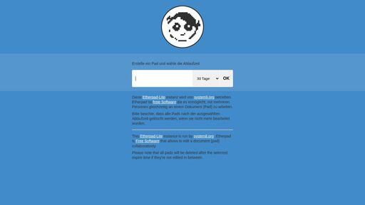 screenshot of systemli pad - mjrkrqnlf26etelsi7zpkqc3dzlrzyurvmd3jksmndarzzbugz5xctid.onion