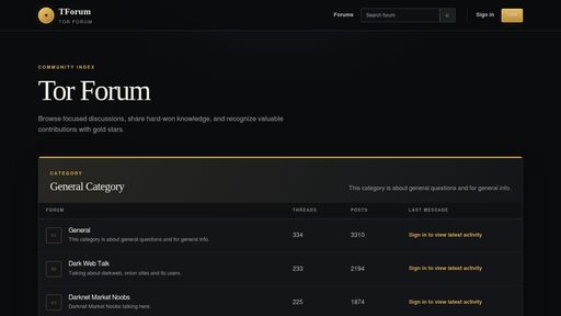 screenshot of TForum — Tor Forum - tforumcf7j3mxrrketsyaydivmhjza457dvna3xuumbmrmipktar4bid.onion