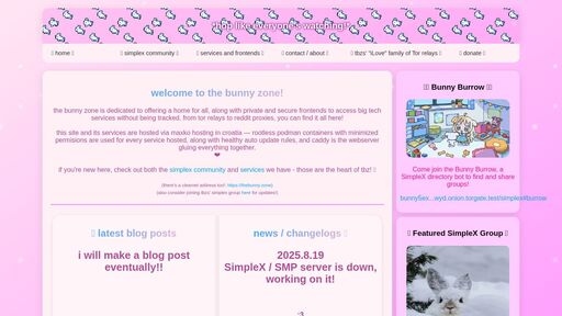 screenshot of The Bunny Zone - http://bunny5exbgbp4sqe2h2rfq2brgrx3dhohdweonepzwfgumfyygb35wyd.onion