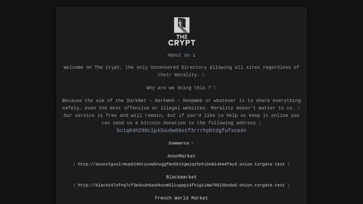 screenshot of The Crypt‍ ~ Uncensored Directory - http://crypts5slavncejjmyilpmxdri6phmvgdm4dwt5p3ukeqe3p6y5hj6yd.onion
