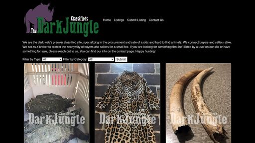 screenshot of The Dark Jungle - drkjngleegxnjohs2u73g5qf4sayommj363s5nos7lxzoy2fo4xzmfad.onion