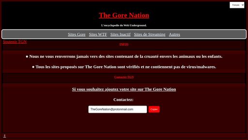 screenshot of The Gore Nation (TGN) - e5irm4art4f3c22tc4har565kzgjkwkrbqvqx3yzqlozpdg76fu66xqd.onion