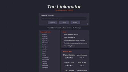 screenshot of The Linkanator - http://ezlink5rq47md2363vzryns47htjuh62ugdmxbqgmvtw7m37hzencnid.onion