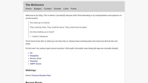 screenshot of The McGovern - mcgovern7dgred44sj754dqvjlj26ri2fmalo6fsoj2p2nlczijeguad.onion