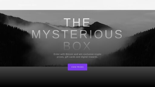 screenshot of The Mysterious Box - Win Bitcoin, Gift Cards & Digital Prizes - hwdposkyzxkwern3mwbsj4s2objwp4cp47fzgxqsc4jvolqtwgent5yd.onion