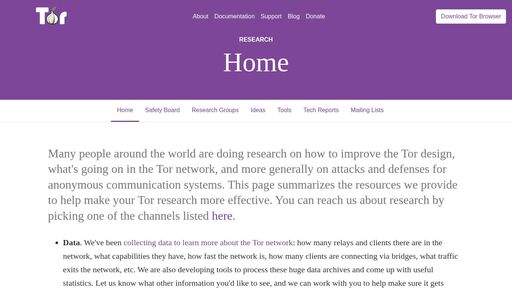 screenshot of Tor Project | Research - http://xhqthou6scpfnwjyzc3ekdgcbvj76ccgyjyxp6cgypxjlcuhnxiktnqd.onion