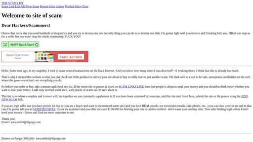 screenshot of Verified Links | Tor Scam List - http://torscamftxcosyx2ohzt3ow7fg37oat3v32nouze757a7jgq6yy6f5id.onion/veri.php