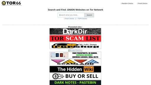 screenshot of Tor66 - Search and Find .onion websites - http://tor66sewwizhwfrnrphw53cthpvxj6hr4copuh6zd7lgkoo3cqcmj7yd.onion/advertise