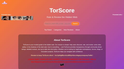 screenshot of TorScore — Home - fbaqommgten37cnyyz5ctkhrwqtrhl7occyqsenmxb66deovsaaab6yd.onion