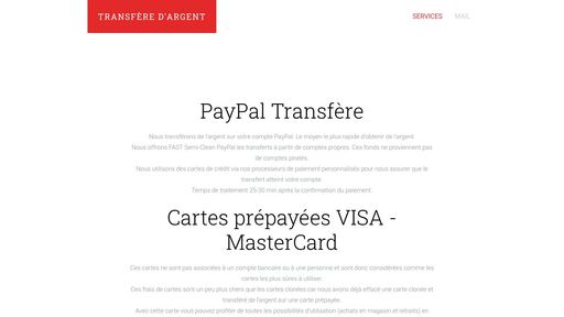 screenshot of Transfère d'argent - 4unjm6yw7vo4pcbmihathcza77t4iiff5t3rjgw6veb6a24eif6udmad.onion