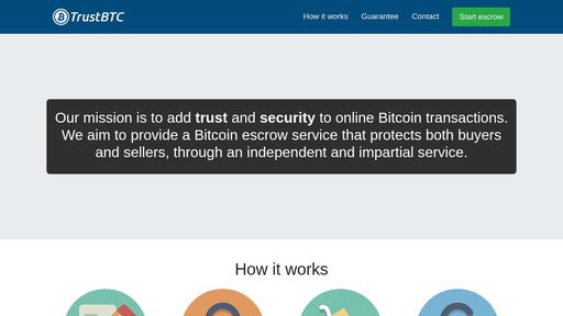 screenshot of TrustBTC - Escrow Service - 3gq6ta6cqgtdqkjhsggwdvjrs6j3ciobxnlqjzxscfopuohoirah4vyd.onion