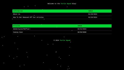 screenshot of Turtle Squad - http://jehasauhka2asnoncvt6ost4ocklv53ve63u5fbv4qxyyrtiu4nmityd.onion