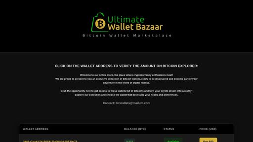 screenshot of Ultimate Wallet Bazaar - BTC Wallets for Sale - http://uwb3fcit763rti3vbkjzyzobj4hurbpda67q5ubcofsonvd3koxpluad.onion