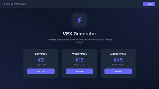 screenshot of VEX Generator - sr4t46j2rzupszyfryw2wb55v3so7aaaedqpoeuch4urqkanuaurovyd.onion