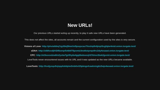 screenshot of Visions of Love - New URLs - 2neyaxp3kjeloeaashvwesiemkje3bdrpfmz5izbsq2tfyo465qy5qid.onion
