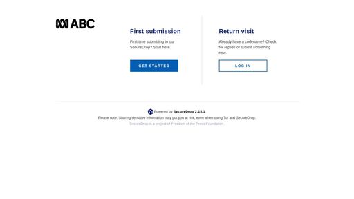 screenshot of Welcome | SecureDrop | Protecting Journalists and Sources - dqa4zahticcobfq5rmmmbewbdtyiznbl75hu23k4i37y7yfoosrh7mqd.onion