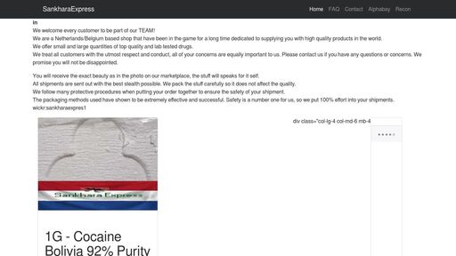 screenshot of Welcome to SankharaExpress - brd3gpn67ywzywoyuvjsz4vqsi5hpsg4g3rjbxnljxmgcdffsoxdnjyd.onion
