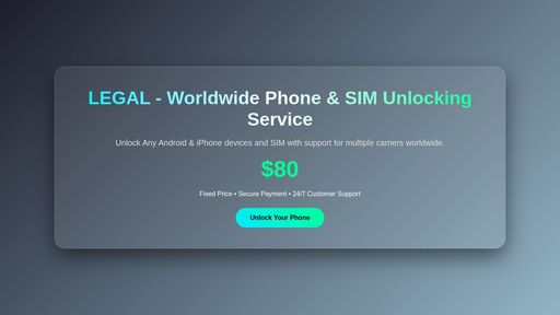 screenshot of Worldwide Phone Unlocking Service - y6cdcyf33pqgdiroi3sh5cxizzezlakn2enyesvz6htmcn63y5hviaqd.onion