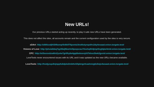 screenshot of xDArt - New URLs - 23pocrsvkiivrkqb7hn2cydc5erlzt5vmdhxinyxysh2iaw6uupsk2id.onion
