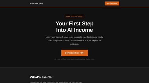 screenshot of Your First Step Into AI Income — Free Guide - c2wyjok4qwquy375xflkbfbeg5jxj3bmdaoqlf6r5udcgvmxptbt7uyd.onion